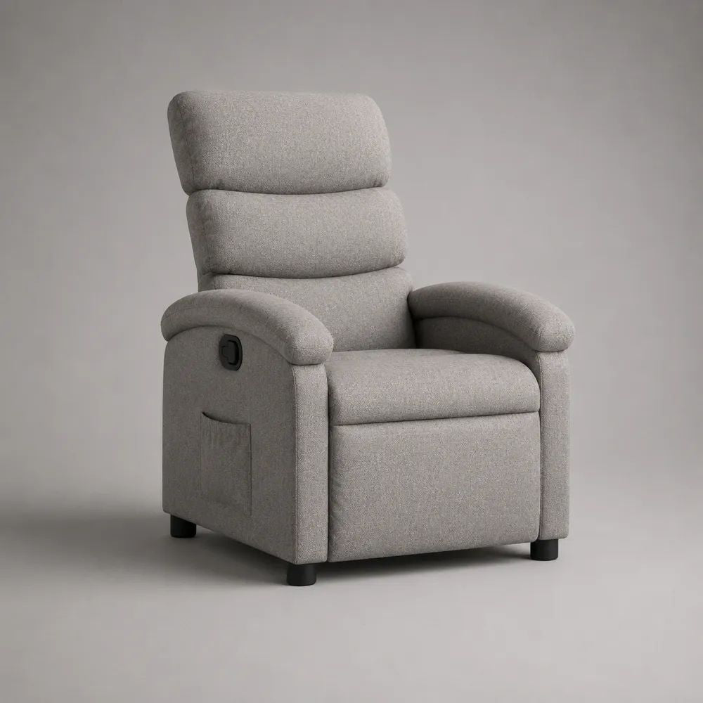 Relaxsessel Fernsehsessel mit manueller Liegefunktion, Polyester, Hellgrau, 88 × 92 × 108 cm