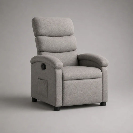Relaxsessel Fernsehsessel mit manueller Liegefunktion, Polyester, Hellgrau, 88 × 92 × 108 cm