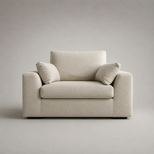 XXL-Sessel mit Armlehnen und Bouclé-Bezug, Cremeweiß, 128 × 96 × 88 cm